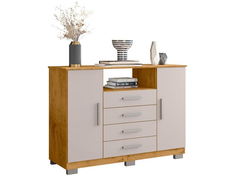 Cômoda 4 Gavetas 2 Portas Araplac Nairóbi - Cômoda - Magazine Luiza